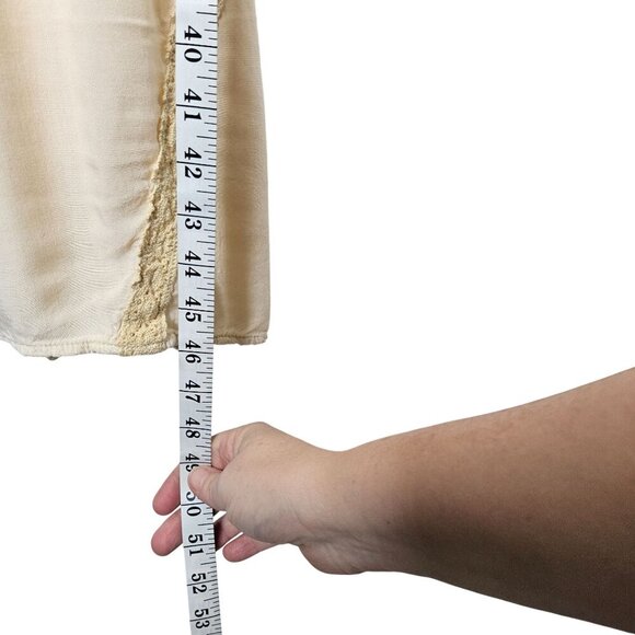 Jens Pirate Booty Rio Panorama Midi Dress in Rio Sunrise Beige Crochet Trim S - Picture 8 of 15